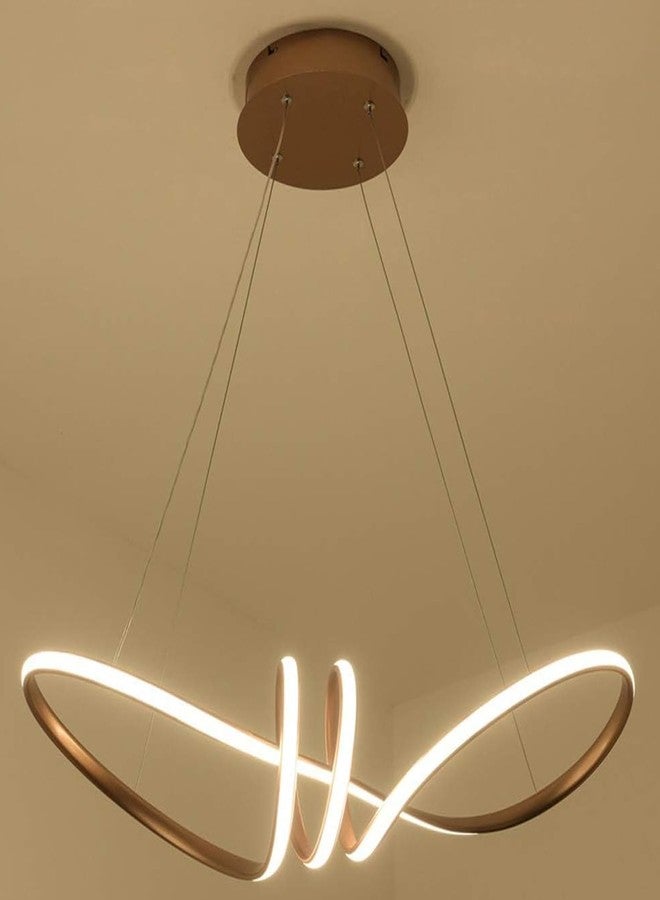 SINOMAN ثريا سينومان المعلقة بتقنية LED، مطلية باللون الذهبي، بتصميم عصري أنيق، موفرة للطاقة، مصنوعة من الأكريليك، بتصميم حلزوني، بإضاءة بيضاء دافئة، مثالية لتزيين المنزل والمكتب. - Image 1